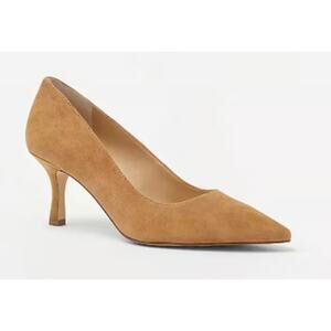 NWOB Ann Taylor Eryn Suede Pump Heel Pointed Toe Tan 6